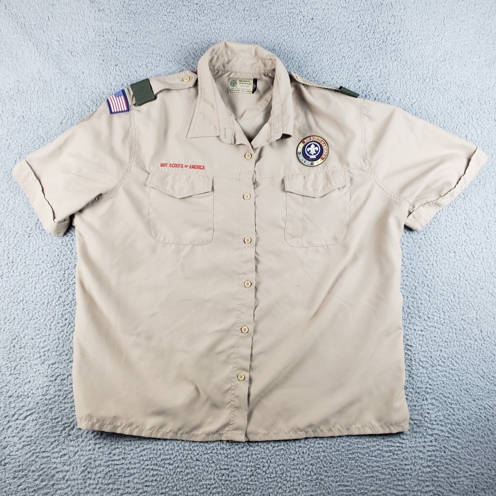Boy Scouts Of America‎ Uniform Shirt Womens 3X Khaki Ladies Microfiber Vented